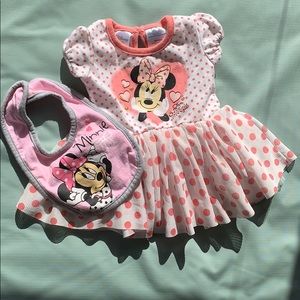 Disney Minnie onesie tutu and bib